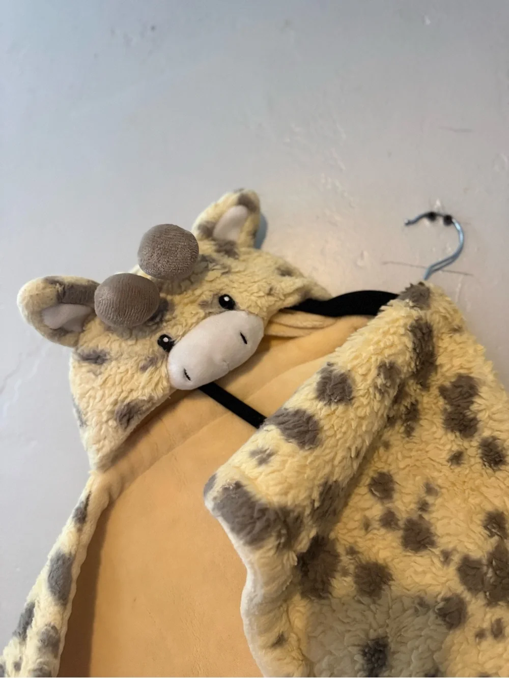 Little Miracles Plush Giraffe Hooded Blanket - Soft Tan & Gray Spot